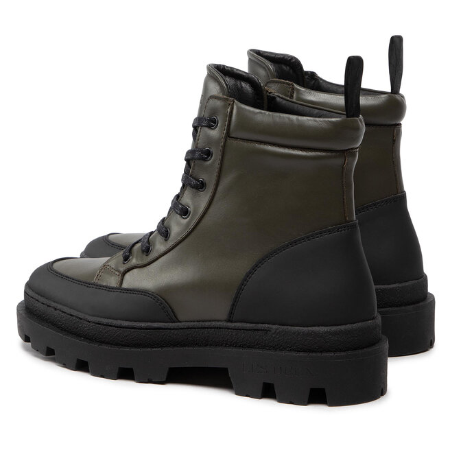 Les Deux Kozačky Les Deux Tanner Mid-Top Leather Sneaker LDM820022 Olive Night/Black