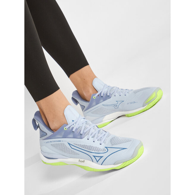 Mizuno Boty Mizuno Wave Miarge 4 X1GB215002 Heather/Subdued Blue/Neo Lime