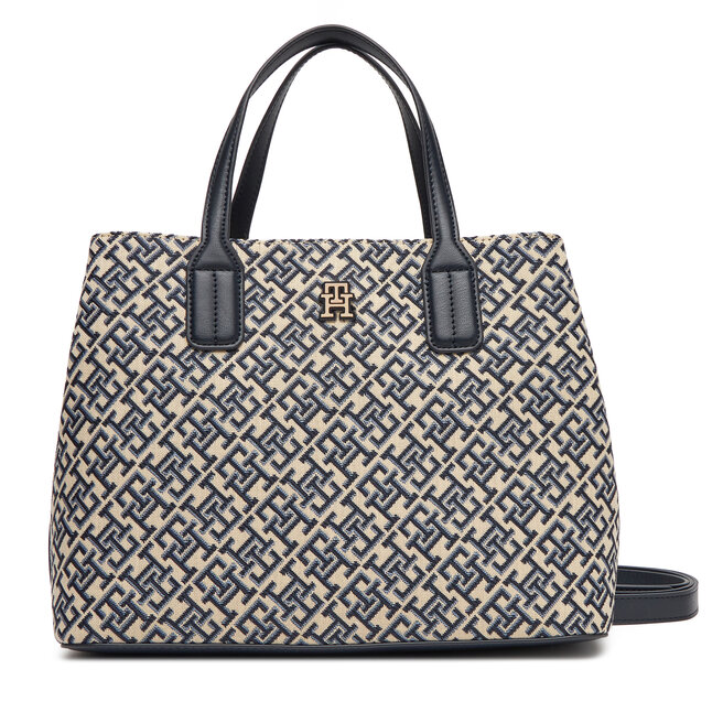 Torebka Tommy Hilfiger Th Jacquard Satchel - Granatowy