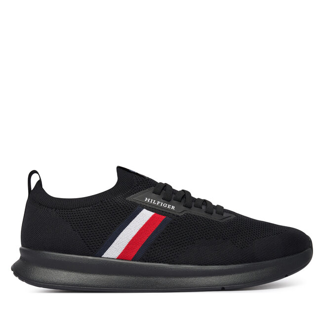 Sneakersy Tommy Hilfiger Lightweight Knitted Runner FM0FM05756 Czarny - męskie