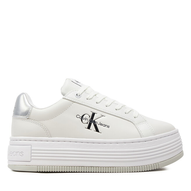 Sneakersy Calvin Klein Jeans Bold Platf Low Lace Lth Ml Mtl - Biały