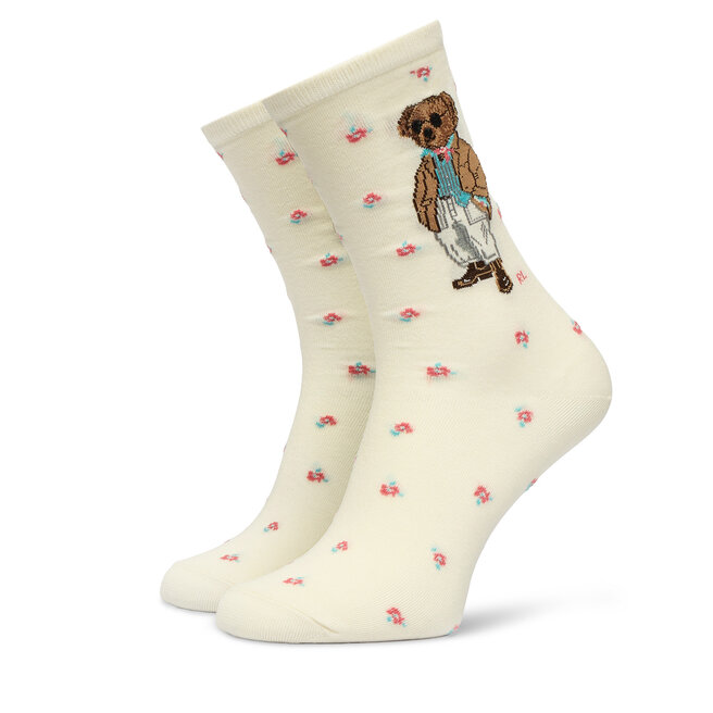 Skarpety długie Polo Ralph Lauren 455P10244001 Écru - kobiece