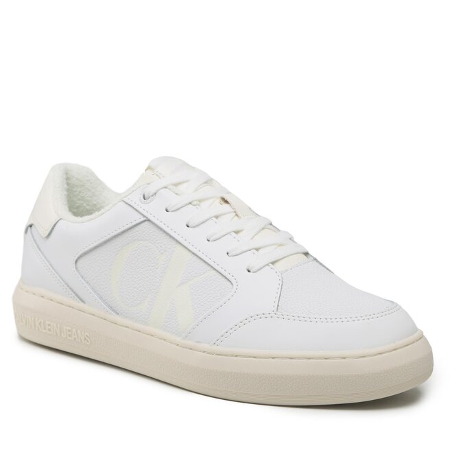 Sneakers Calvin Klein Jeans Casual Cupsole Lth-Pu Mono YM0YM00573 White/Ivory 0K7 0K7 imagine noua gjx.ro