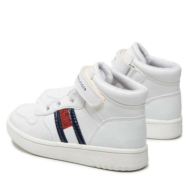 Tommy Hilfiger Sportcipő Tommy Hilfiger Higt Top Lace-Up/Velcro Sneaker T3A9-32330-1438 S White 100