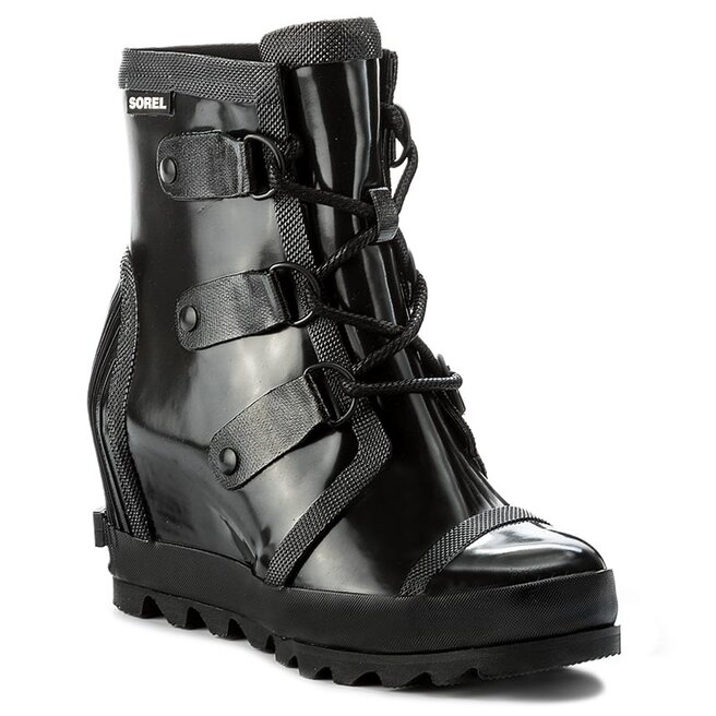 Zapatillas Sorel Joan Rain Wedge Gloss NL2524 Black Sea Salt 010
