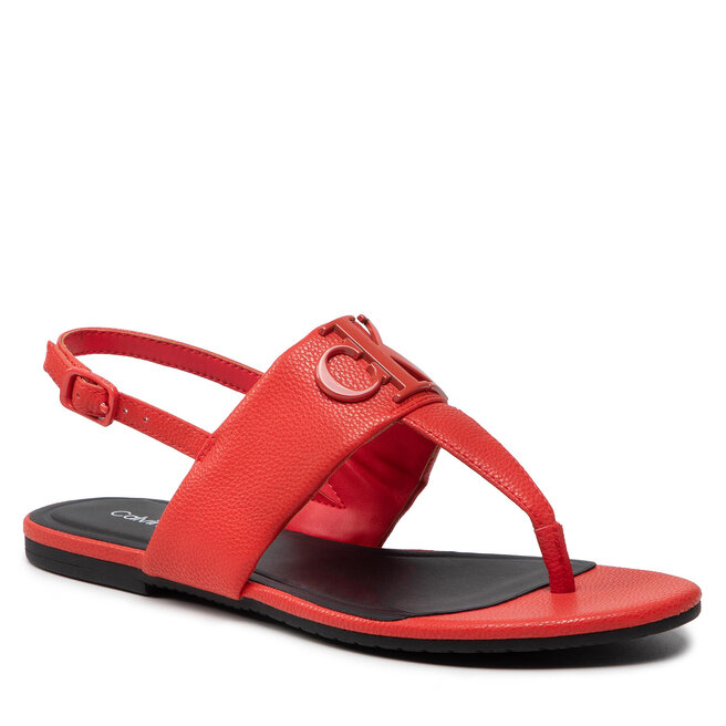 Sandale Calvin Klein Jeans Flat Sandal Hw Lth 2 YW0YW00544 Strawberry Field XL1