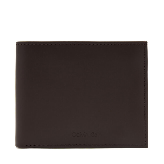Portfel męski Calvin Klein Ck Premium Bifold 5Cc W/Coin - Brązowy