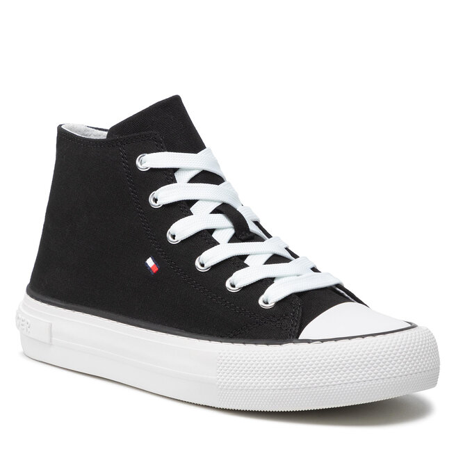 Tommy Hilfiger Sneakers aus Stoff Tommy Hilfiger High Top Lace-Up Sneaker T3A4-32119-0890 S Black 999