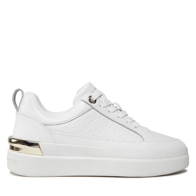 Sneakersy Tommy Hilfiger Lux Court Sneaker Monogram - Biały