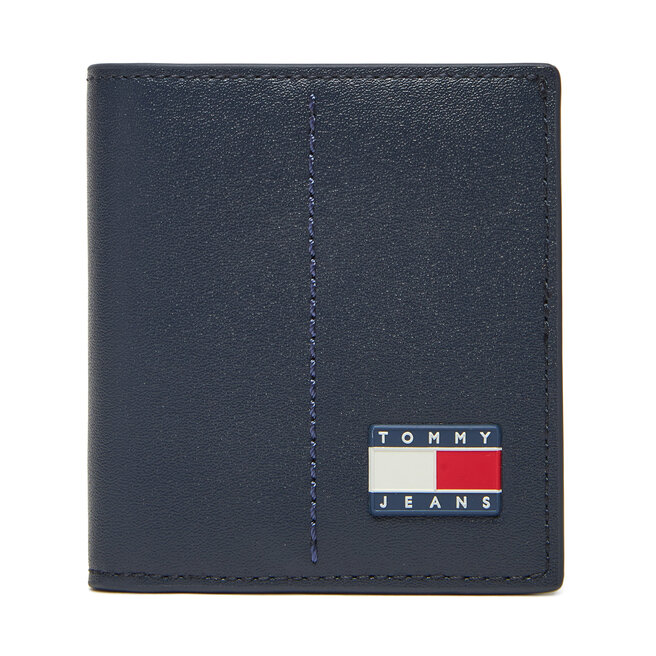 Duży Portfel Męski Tommy Jeans Tjm Heritage Leather Cc & Coin - Granatowy