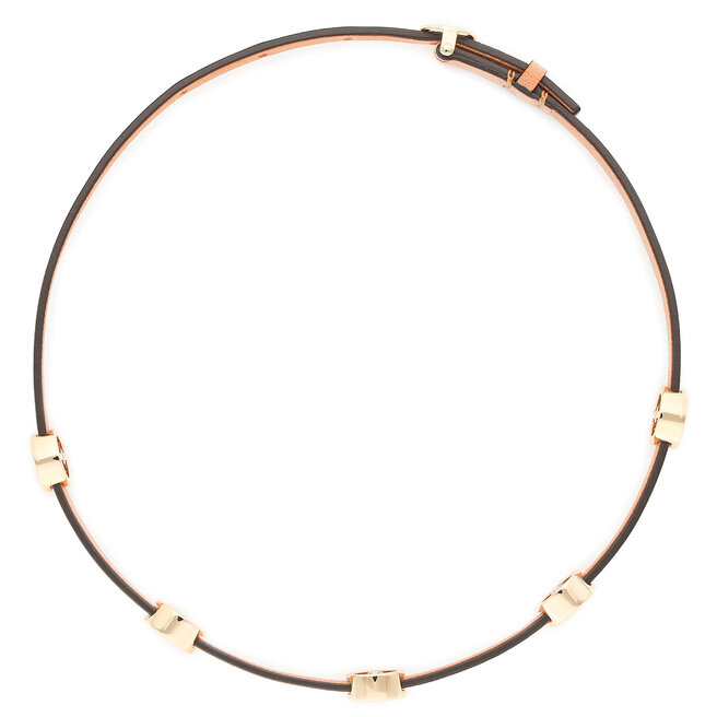 Tory Burch Гривна Tory Burch Miller Double-Wrap Bracelet 82720 Tory Gold/Vachetta 244