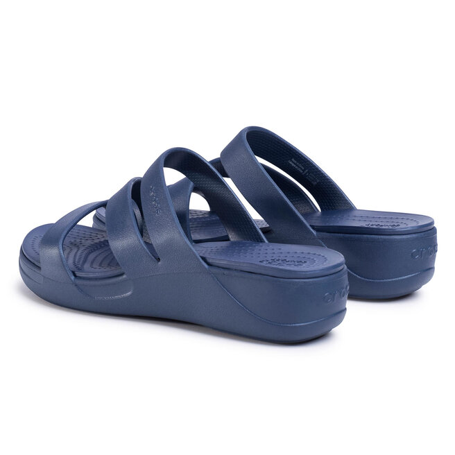 crocs monterey strappy wedge black