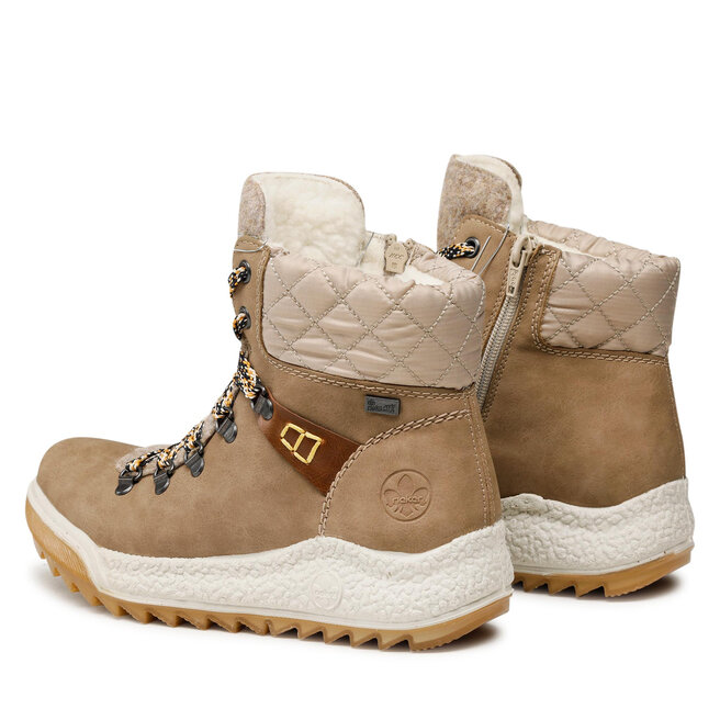 Bottines Rieker Pour Femme – Modèle Y4731 – Lacets, Hydrofuge – Talon 4,2 Cm – Matériaux Synthétiques Et Textile