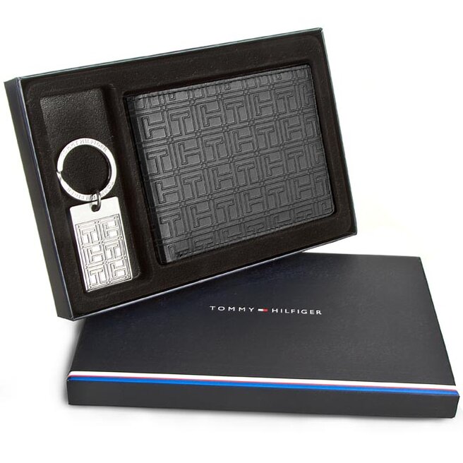 Tommy Hilfiger Ajándékszett Tommy Hilfiger Nick CC Wallet+Keyfob Box AM0AM00946 Black 001