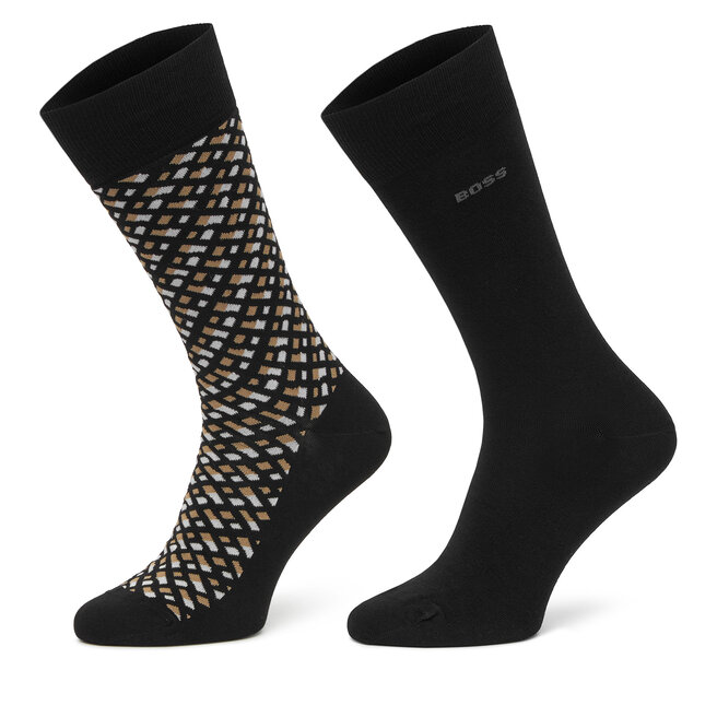 Skarpety długie BOSS 2P RS Monogram CC 50515141 Czarny - męskie