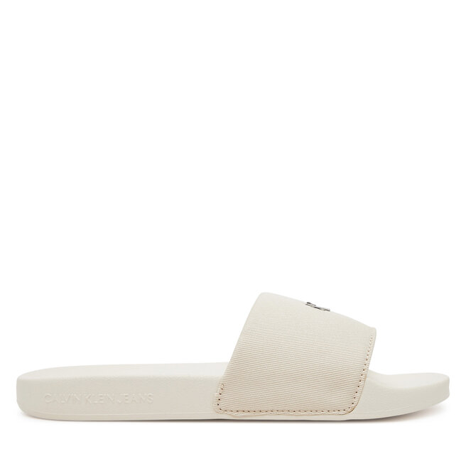Klapki Calvin Klein Jeans Slide Monogram Hardware - Écru