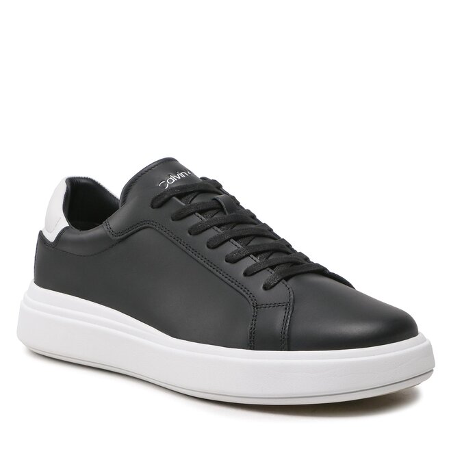 Sneakers Calvin Klein Low Top Lace Up Lth HM0HM01016 Black/White 0GP 0GP imagine noua gjx.ro