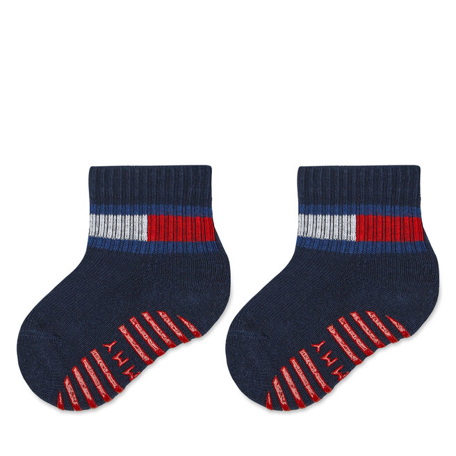 Zestaw 2 par wysokich skarpet dziecięcych Tommy Hilfiger - Granatowy