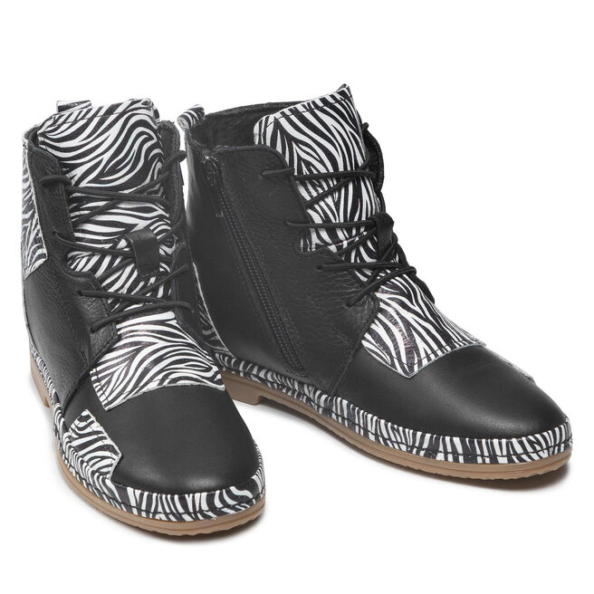 Manitu Stiefeletten Manitu 990034-01 Schwarz/Zebra
