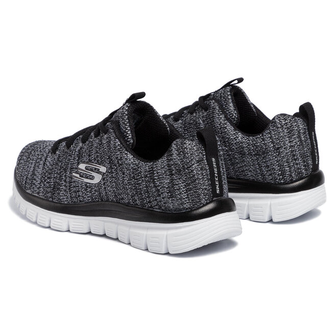 Skechers Pantofi Skechers Twisted Fortune 12614/BKW Black/White
