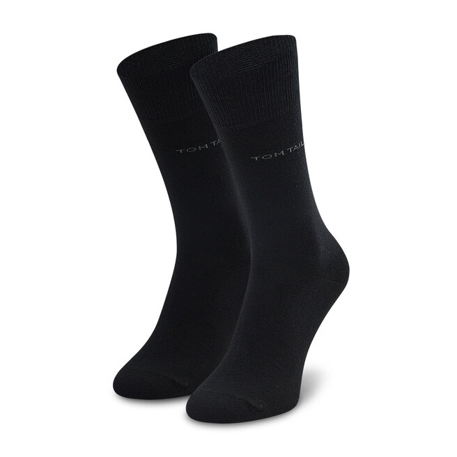 Tom Tailor Súprava 2 párov vysokých pánskych ponožiek Tom Tailor 9002 Black 610