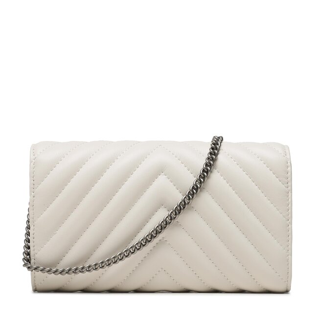 Pinko Handtasche Pinko Love Mini Icon Wallet C PE 23 PLTT 100062 A0GK Bianco Seta/Old Silver Z14O