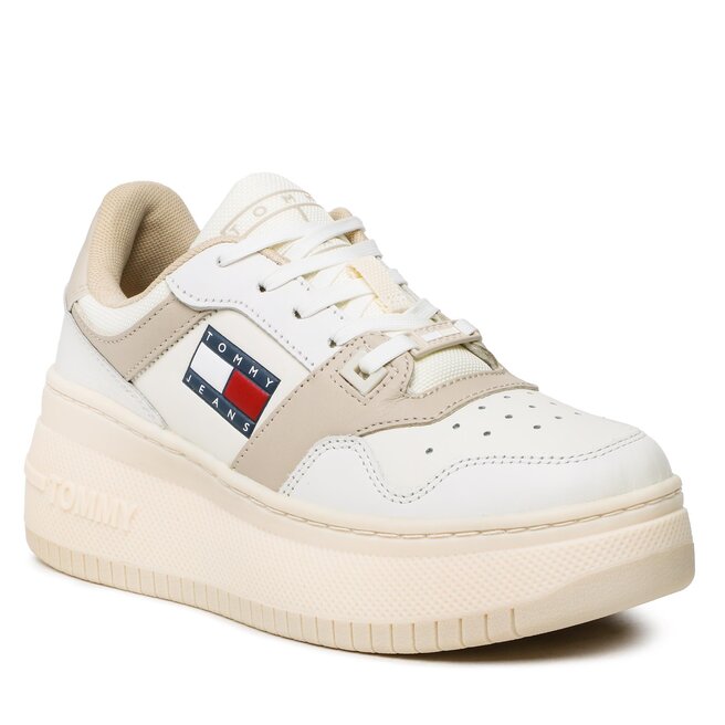 Sneakers Tommy Jeans Retro Basket Flatf EN0EN02086 Classic Beige ACI ACI imagine noua gjx.ro