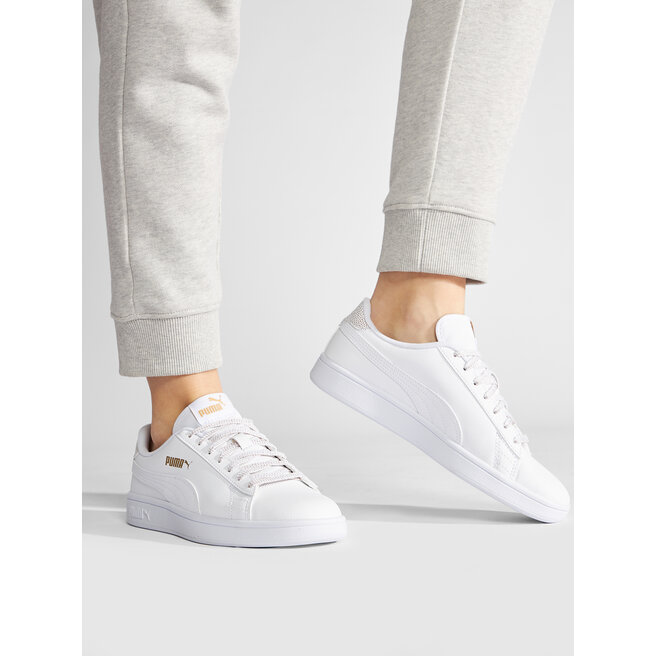 Puma Αθλητικά Puma Smash v2 Metallics Jr 386197 01 Puma White/Puma Team Gold