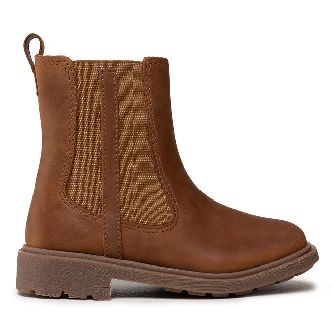 Clarks Kozačky Clarks Astrol Orin T 261541686 Tan Leather