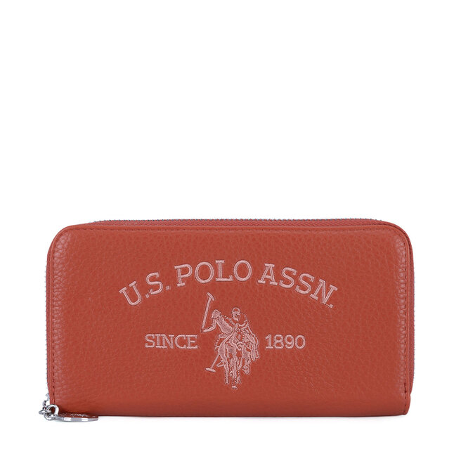 Duży Portfel Damski U.S. Polo Assn. - Pomarańczowy