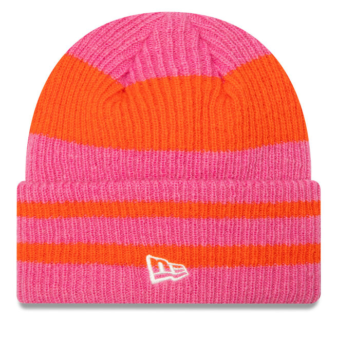 Czapka New Era Stripe Cuff Knit Beanie - Różowy