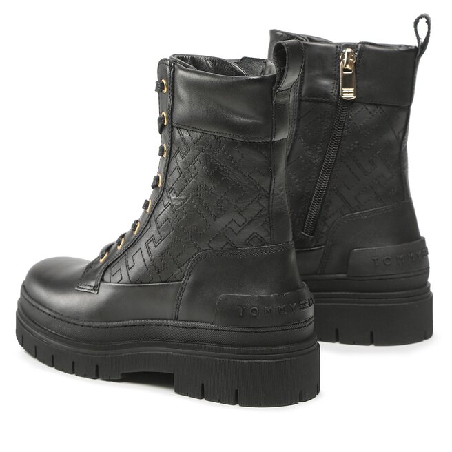 Tommy Hilfiger Trappers Tommy Hilfiger Lace Up Zip Boot Monogram FW0FW06849 Black BDS