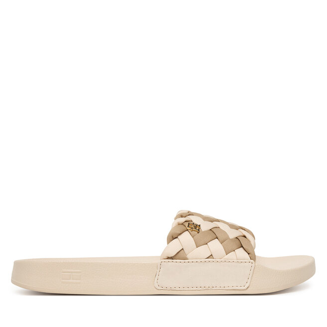 Klapki Tommy Hilfiger Th Braided Pool Slide FW0FW09203 Beżowy -