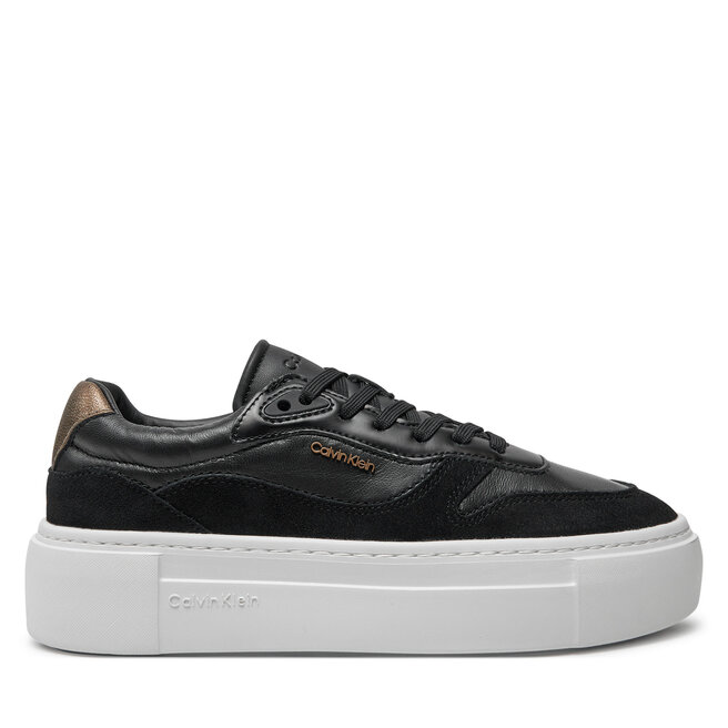 Sneakersy Calvin Klein Ff Cupsole Lace Up W/Ml Mix M - Czarny
