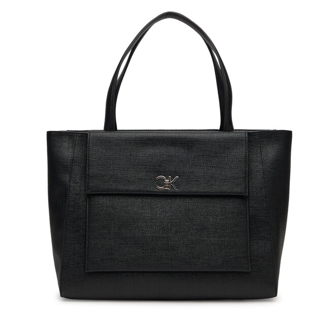 Torebka Calvin Klein Ck Medium Shopper_Tex - Czarny