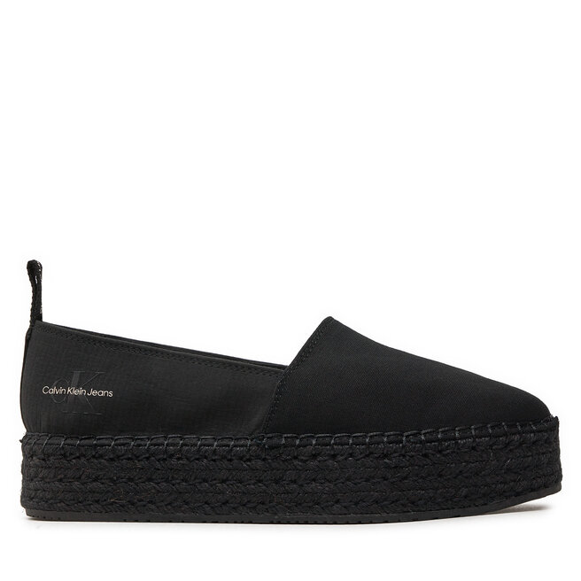Espadryle Calvin Klein Jeans Platform Espadrille Mix Ml Mtl - Czarny