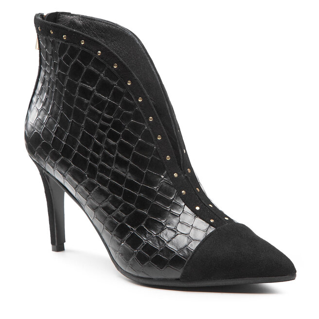 Botine Baldowski D04068-2835-002 Zamsz Czarny/Kroko Czarny A475 A475 imagine noua gjx.ro