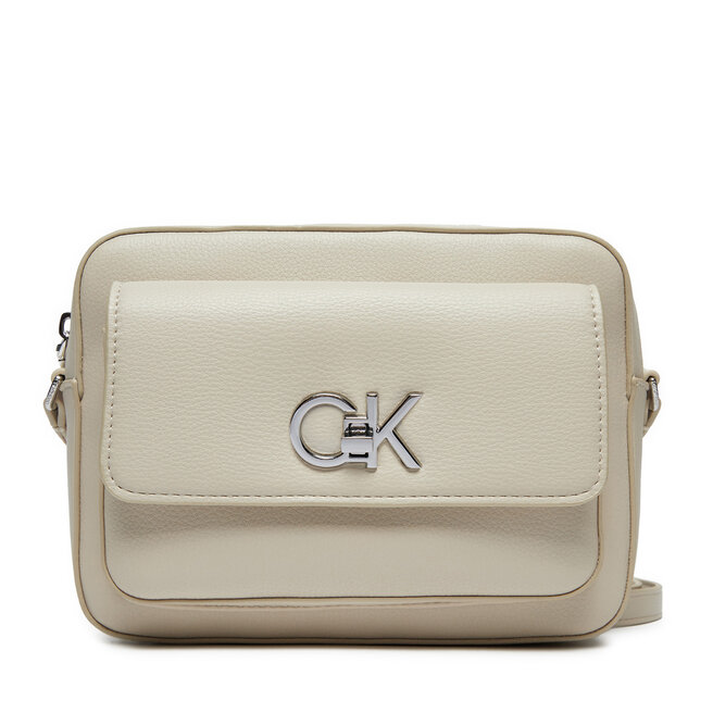 Torebka Calvin Klein Re-Lock Camera - Écru