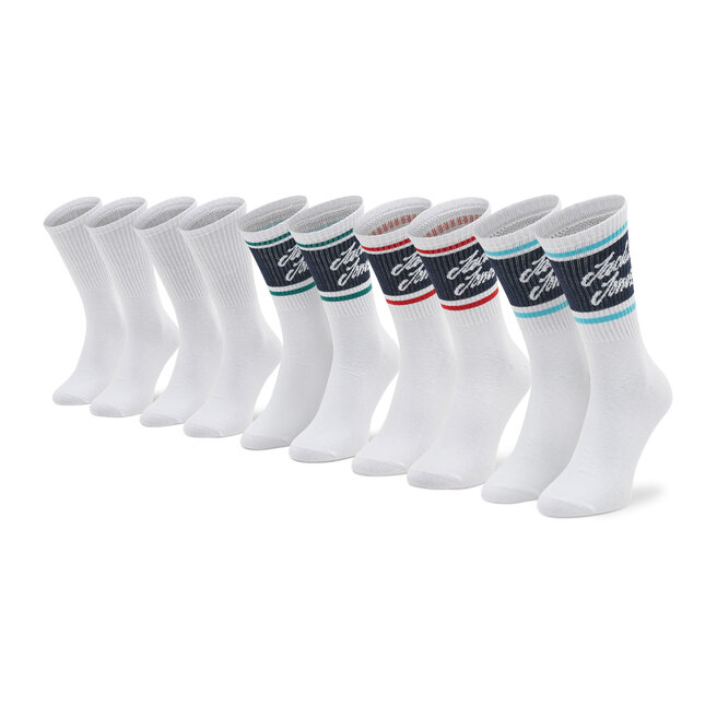 Set de 5 perechi de șosete lungi pentru bărbați Jack&Jones Roger 12205302 Fiery Red/Scuba Blue 12205302 imagine noua