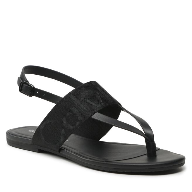 Sandale Calvin Klein Jeans Flat Sandal Toepost Webbing YW0YW00956 Black BDS