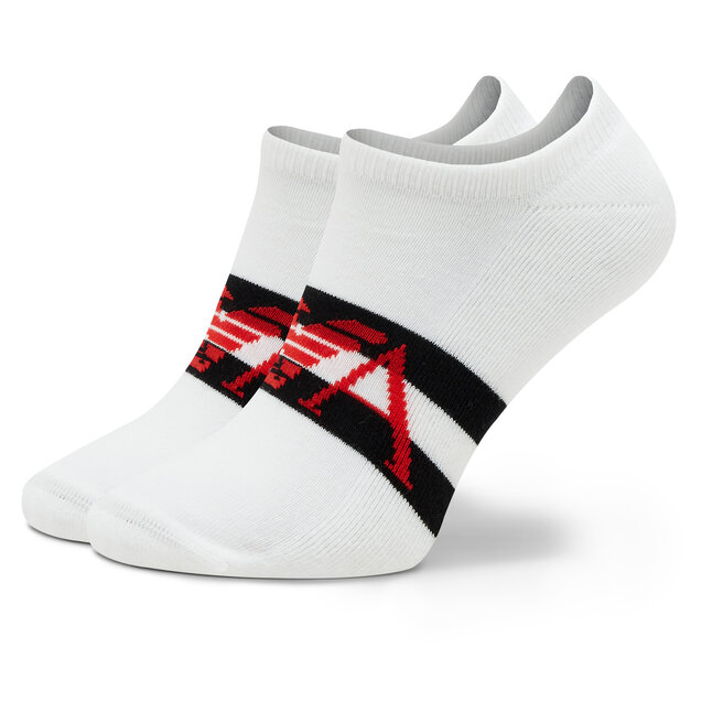 Emporio Armani 2 pár férfi bokazokni Emporio Armani 306228 3R300 00911 Bianco/Nero