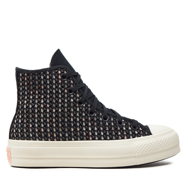 Trampki Converse Chuck Taylor All Star Lift Platform Crochet - Czarny