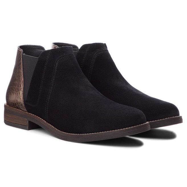 Botki Clarks Demi Beat 261353574 Black Int Suede eobuwie .pl