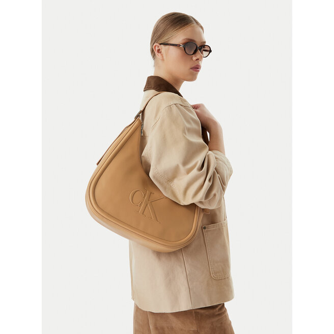 Torebka Calvin Klein Bold Ck Crescent LV04F3427G Beżowy -