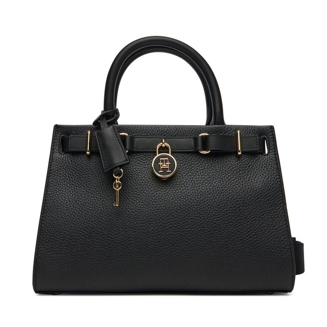 Torebka Tommy Hilfiger American Icon Mini Tote Leather - Czarny