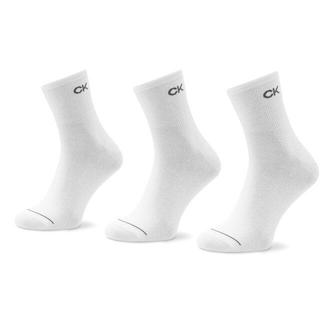 Σετ ψηλές κάλτσες ανδρικές 3 τεμαχίων Calvin Klein 701218719 White 002