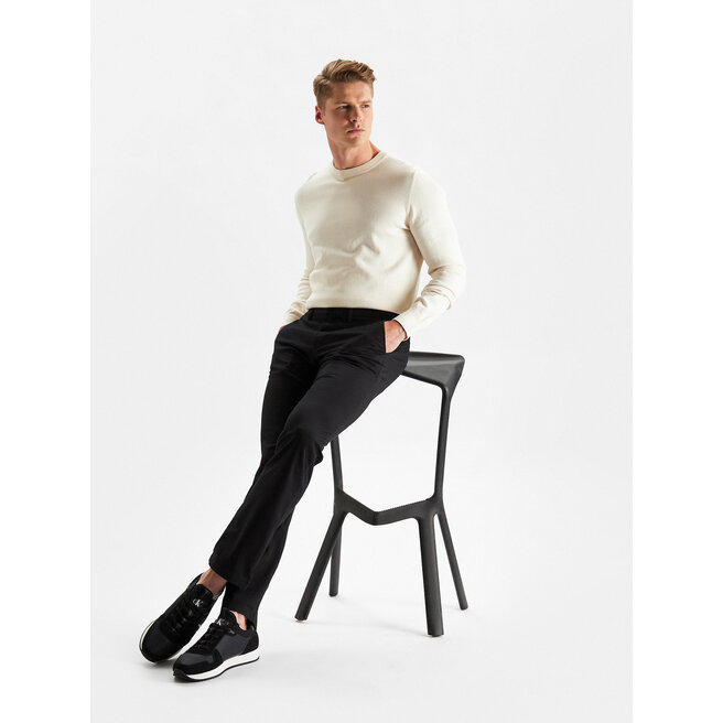 Calvin Klein Jeans Sneakersy Calvin Klein Jeans Runner Sock Laceup Ny-Lth YM0YM00553 Black 01H