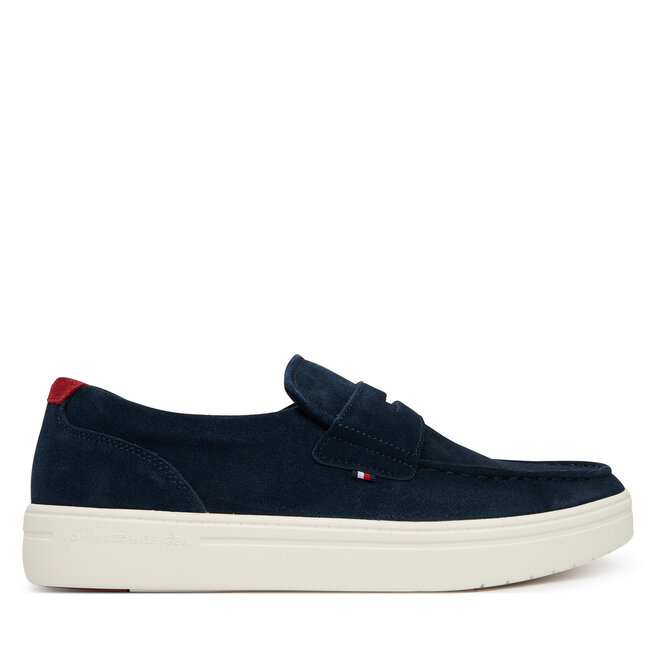 Półbuty Tommy Hilfiger Modern Light Hybrid Suede Loafer FM0FM05786 Granatowy - męskie