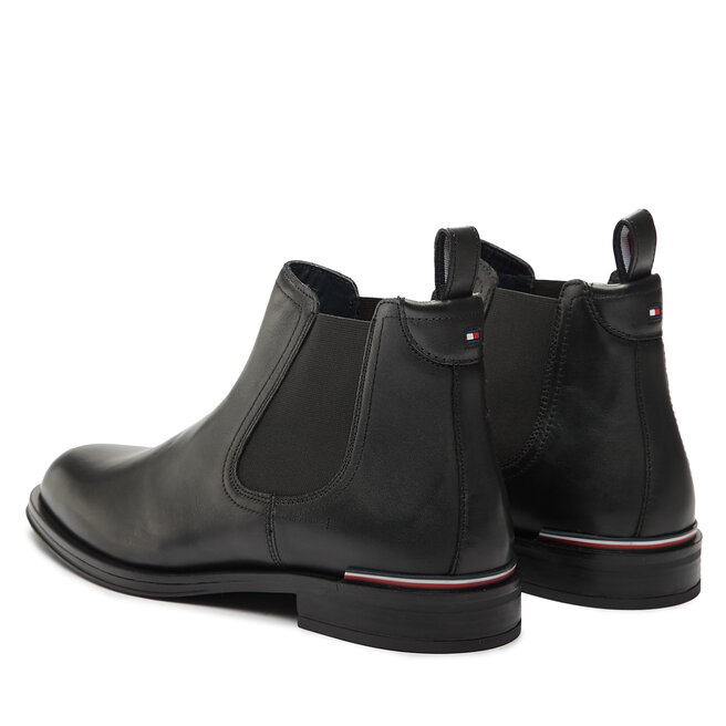 Tommy Hilfiger Bokacsizma Tommy Hilfiger Core Rwb Hilfiger Lth Chelsea FM0FM04806 Black BDS
