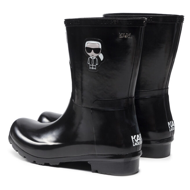 KARL LAGERFELD Gumijasti škornji KARL LAGERFELD KL47073 Black Rubber